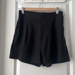 Black Linen Shorts